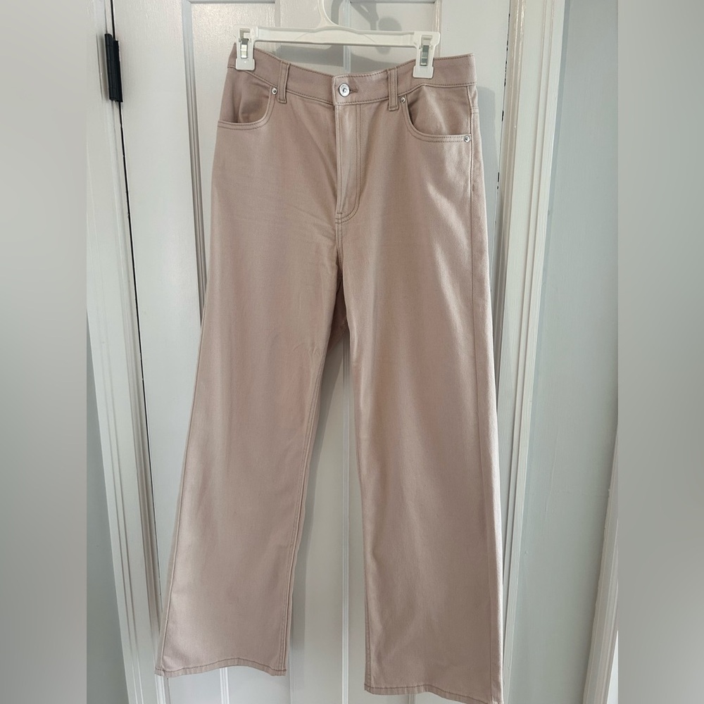 H&M Wide-Leg Jeans in Light Beige